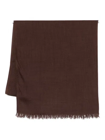 Brunello Cucinelli Fringed Scarf In Brown