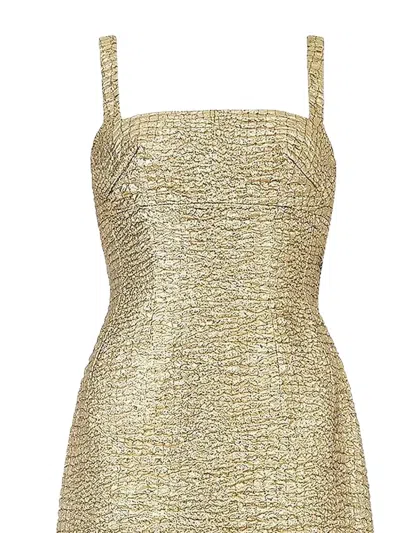 Emilia Wickstead Micheline Square-neck Dress In Gold