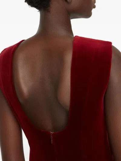 Emilia Wickstead Nodin Velvet Gown In Burgundy