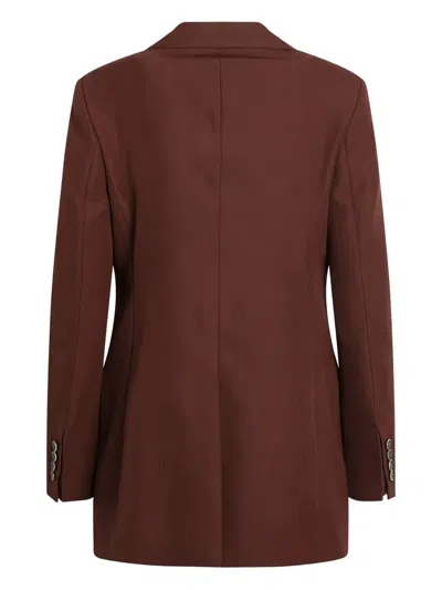 Max Mara Tailored Jacket Back Vent Flap Pockets Lapels In Brown