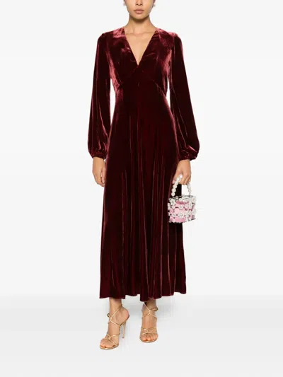 Raquel Diniz Ioanna Midi Dress In Burgundy