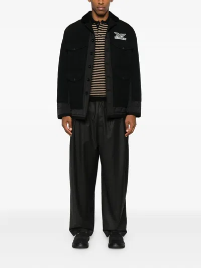 Junya Watanabe Tailored Jacket With Quilted Panels And Pockets In Black