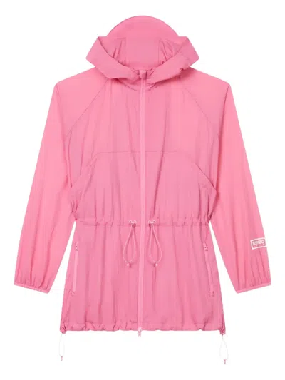 Kenzo Windbreaker Drawstring Hooded Jacket In Pink