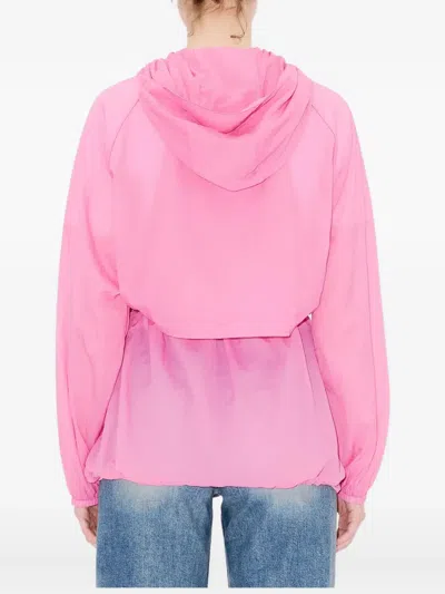 Kenzo Windbreaker Drawstring Hooded Jacket In Pink