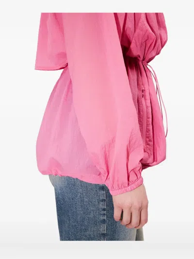 Kenzo Windbreaker Drawstring Hooded Jacket In Pink