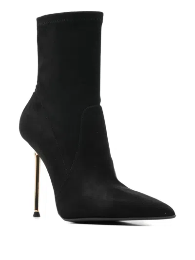 Sergio Levantesi 100mm Loretta56 Pointed-toe Stiletto Ankle Boots In Black