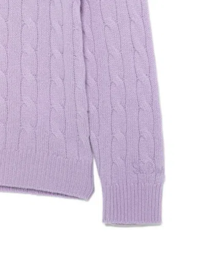 Mc2 Saint Barth Cable-knit Sweater In Blue