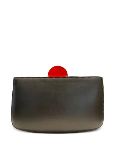 Pre-owned Hermes 2021 Space Sac À Malice Monsieur And Lizard Leather Palladium-hardware Clutch Bag In Black