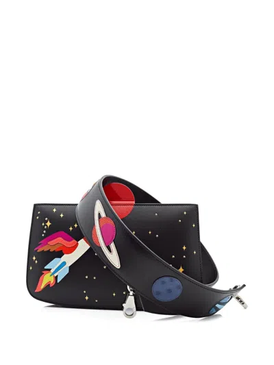 Pre-owned Hermes 2021 Space Sac À Malice Monsieur And Lizard Leather Palladium-hardware Clutch Bag In Black
