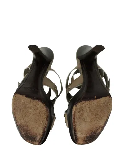 Pre-owned Tod's Vintage 110mm Leather Heeled Sandals In Neutral