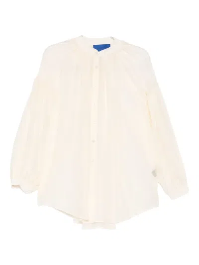 Mes Demoiselles Crunchy Gathered Shirt In Neutral