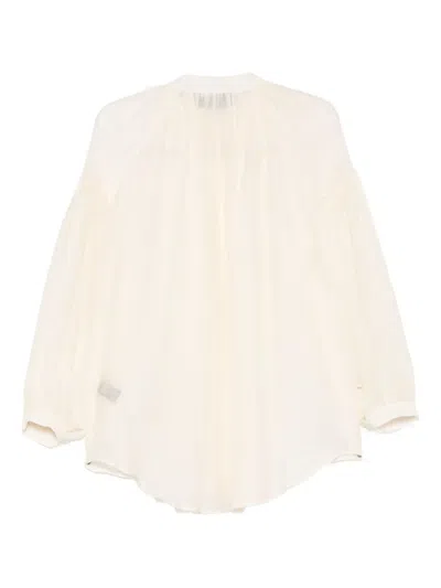 Mes Demoiselles Crunchy Gathered Shirt In Neutral