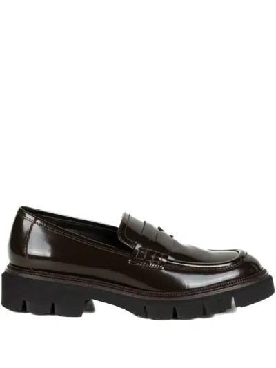 Luca Grossi Leather Loafers In Brown