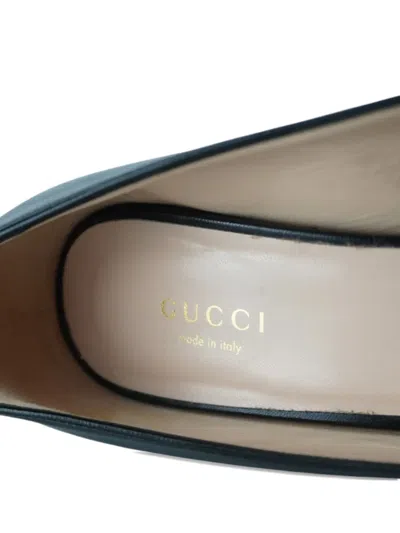 Pre-owned Gucci 90mm Gg Marmont Loafers In Black