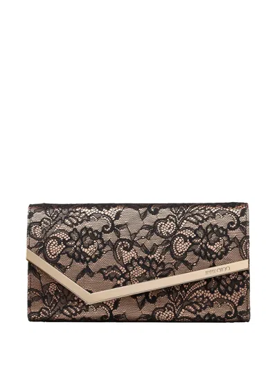 Jimmy Choo Emmie Lace Chain Mini Bag In Black