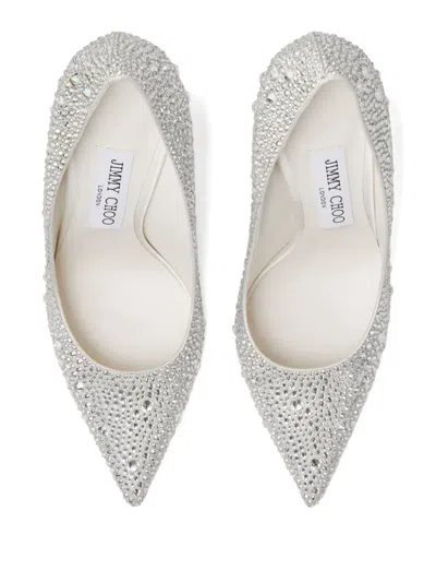 Jimmy Choo 100mm Love Crystal-embellished Pointed Pumps In Silver