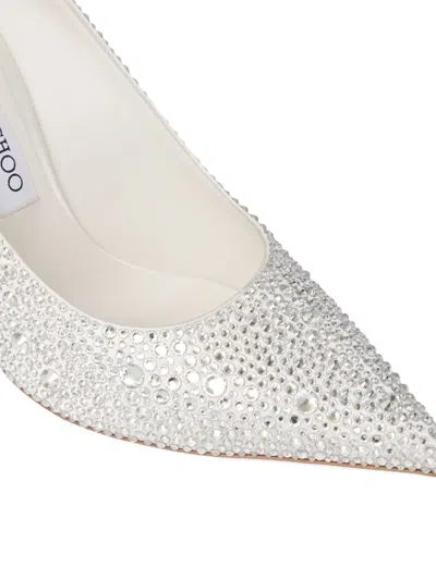 Jimmy Choo 100mm Love Crystal-embellished Pointed Pumps In Silver