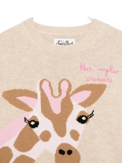 Mc2 Saint Barth Giraffe-print Sweater In Neutral