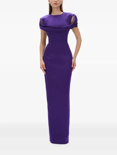 Rachel Gilbert Drapiertes Abendkleid In Purple