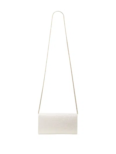 Jimmy Choo Emmie Floral Chain Clutch Bag In White