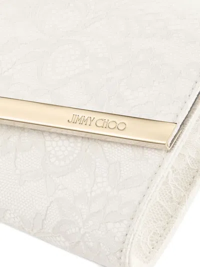 Jimmy Choo Emmie Floral Chain Clutch Bag In White
