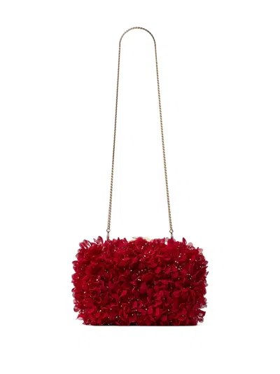 Jimmy Choo Cloud Floral Crystal Clutch Bag In Red