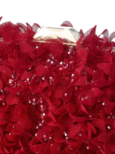 Jimmy Choo Cloud Floral Crystal Clutch Bag In Red