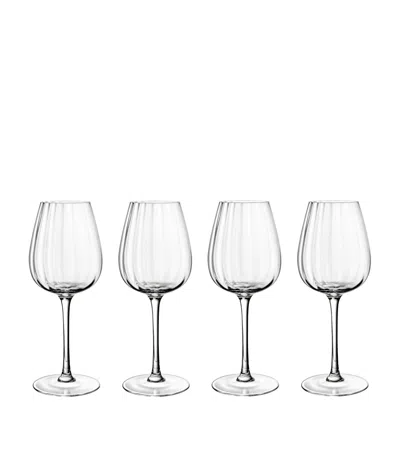 Villeroy & Boch Set Of 4 Rose Garden White Wine Glasses In Transparent