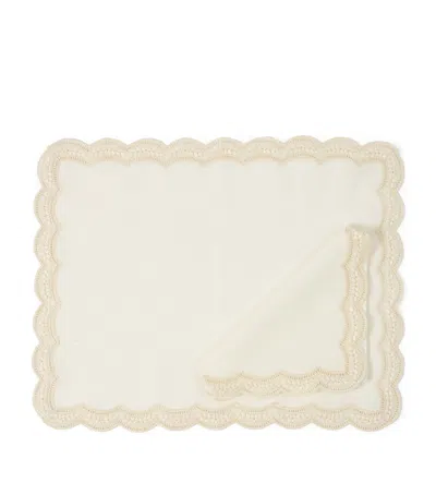 Cabana Magazine Linen Embroidered Emilia Placemat In Neutral