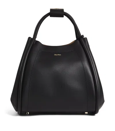 Max Mara Small Leather Marine Top-handle Bag In Black