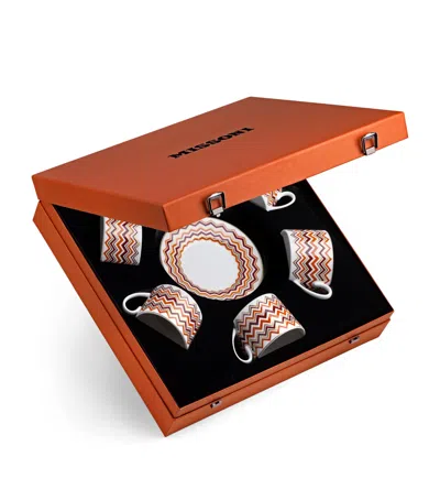 Missoni Set Of 6 Porcelain Zigzag Teacups And Saucers In Multi