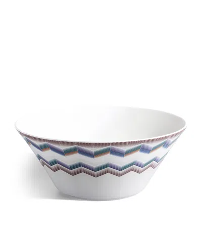 Missoni Porcelain Zigzag Jarris 148 Salad Bowl In Blue