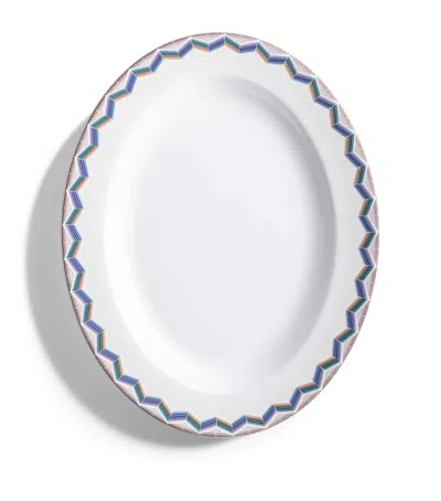 Missoni Porcelain Zigzag Jarris 148 Oval Plate In White