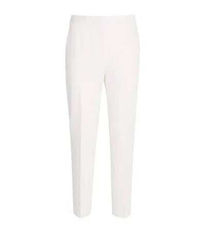 Max Mara Cropped Slim Trousers In White
