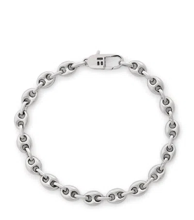 Tateossian Sterling Silver Marine Link Chain Bracelet In Metallic