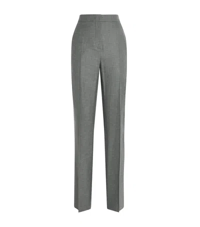 Max Mara Stretch-wool Flared Trousers In Green