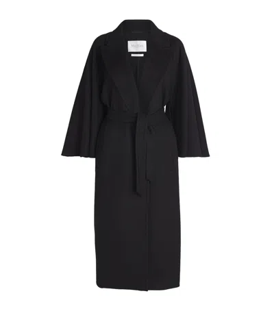 Max Mara Cashmere-wool Wrap Coat In Black