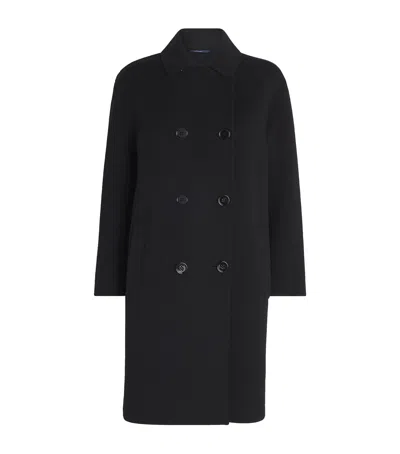 Max Mara Virgin Wool Double-breasted Coat In Black