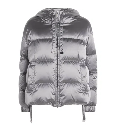 Max Mara Down Puffer Jacket In Gray