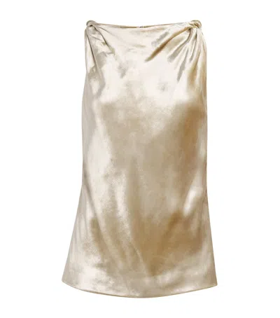 Adam Lippes Velvet Selima Top In Gold