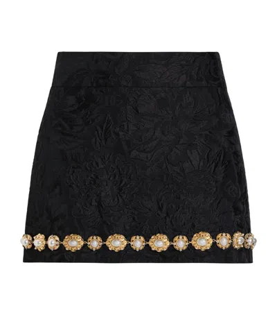 Dolce & Gabbana Brocade Mini Skirt In Black