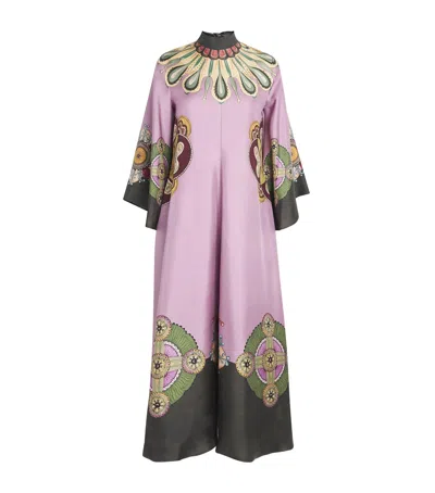 La Doublej Silk Magnifico Maxi Dress In Pink