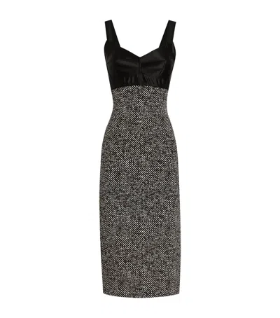 Dolce & Gabbana Silk Bustier Midi Dress In Black