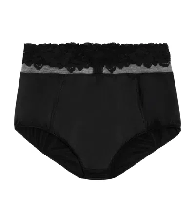 Dolce & Gabbana Silk-blend Lace Briefs In Black