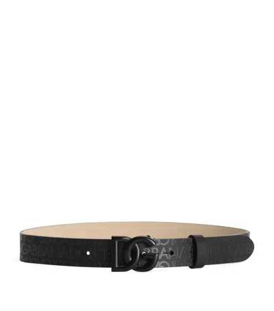 Dolce & Gabbana Leather Dg Millennials Belt In Black
