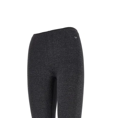 Ea Bodywear Lurex Loungewear Leggings In Black