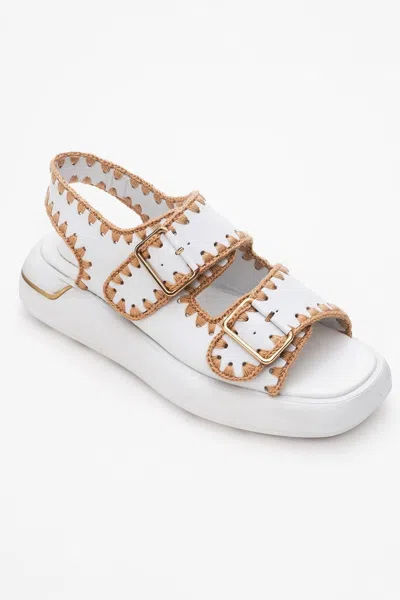 Forever & Always Shoes Douro Braided Rope Strap Leather Sandal In White
