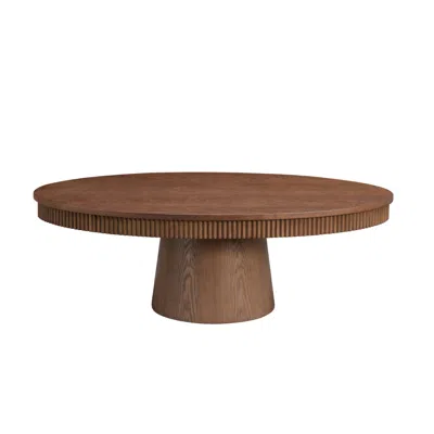 Streamdale Furniture Streamdale Modern Oval Handcraft Drum Coffee Table - Walnut Color In Brown