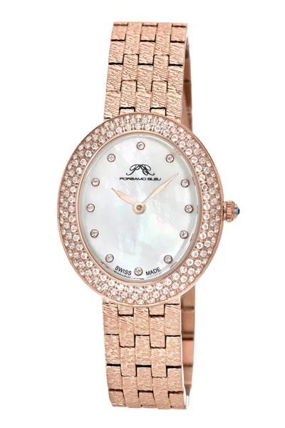 Porsamo Bleu Women's Topaz Angelica Stainless Steel Bracelet Watch 1342cans In Pink