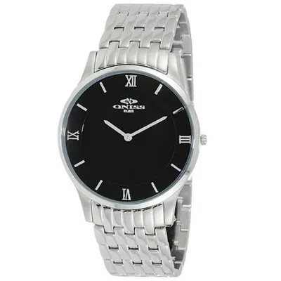 Oniss Men's Rustic Black Dial Watch In Black